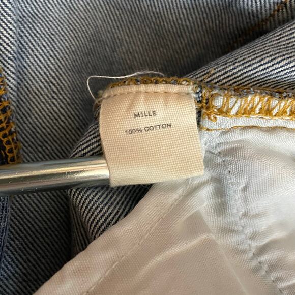 Mille Denim Brooke Mid Rise Slim Fit Jean Rigid Cotton Ankle Length Raw Hem 33 - Picture 12 of 14